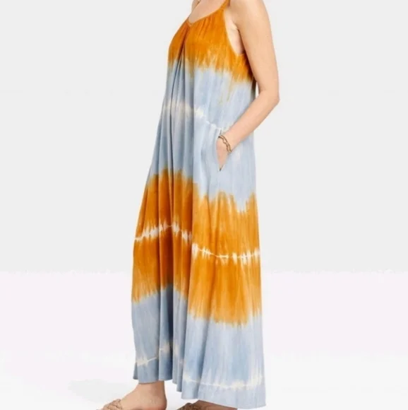 Gorgeous Tie-dye Maxi Rayon and linen brand new dress. Size XL. NWT. - Picture 3 of 5